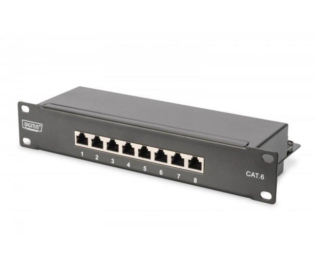 Digitus Patch panel 10 cali 8-portów RJ-45 Kat.6 ekranowany 1U kompl - 1385415 - zdjęcie 3